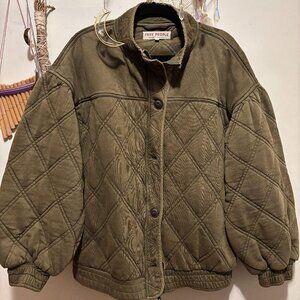 Free People Quilted Laurel Oak Green Jacket